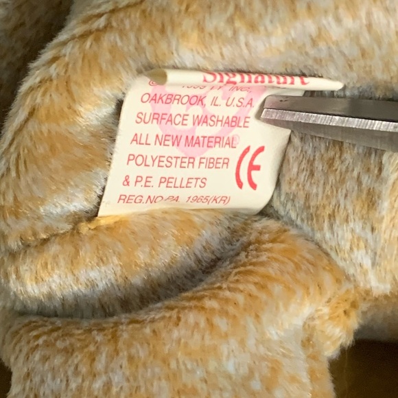 Mint Rare 1999 Signature Bear Ty Beanie Baby Multiple Errors Pellets - Picture 5 of 7